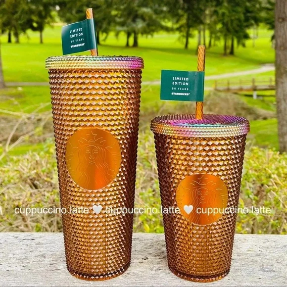 ✨NEW SET✨Starbucks 50th Anniversary Honeycomb Venti & Grande Studded Tumblers - Picture 1 of 14